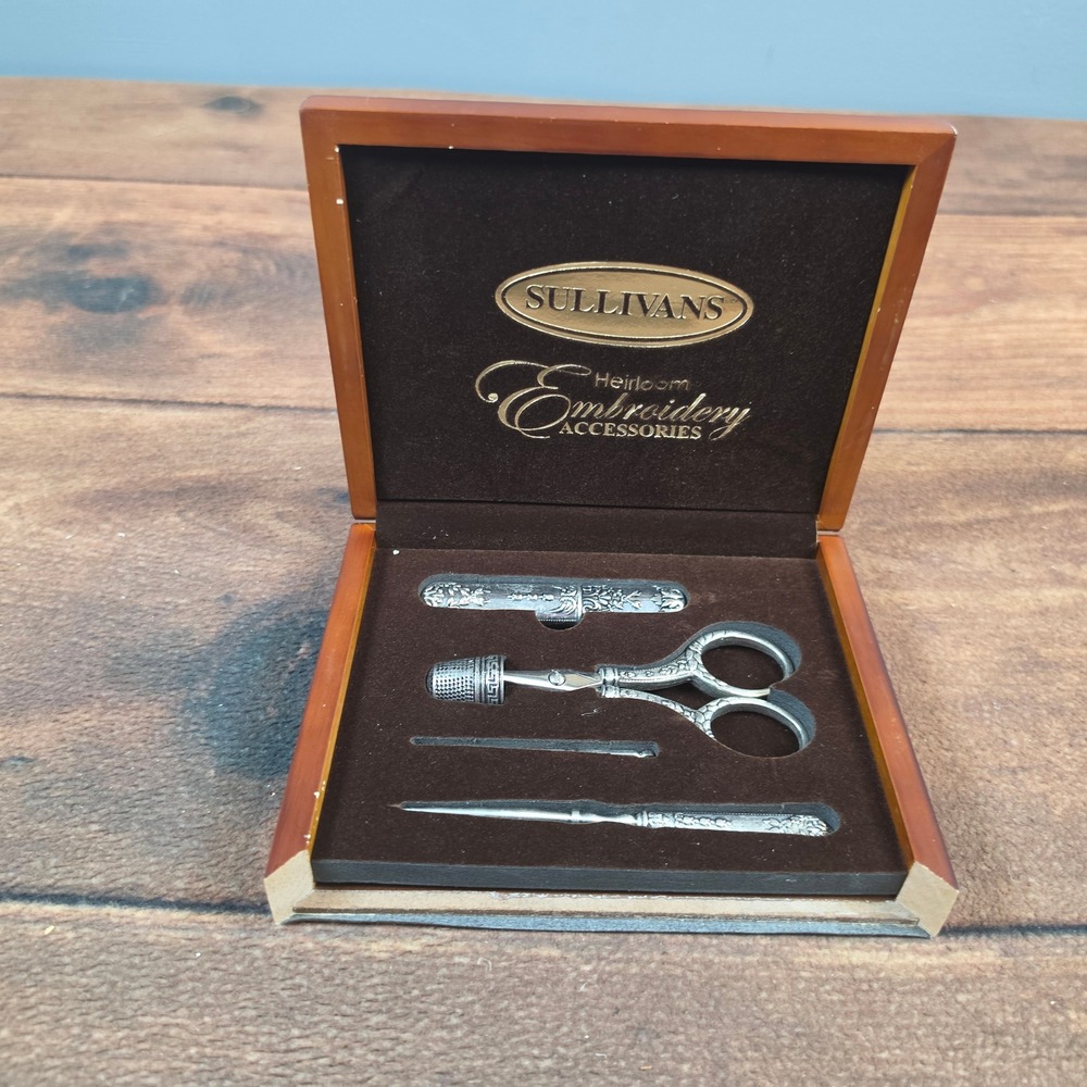 Sullivans Embroidery Accessory Set Adult OS Silver Excellent Heirloom 4-Piece